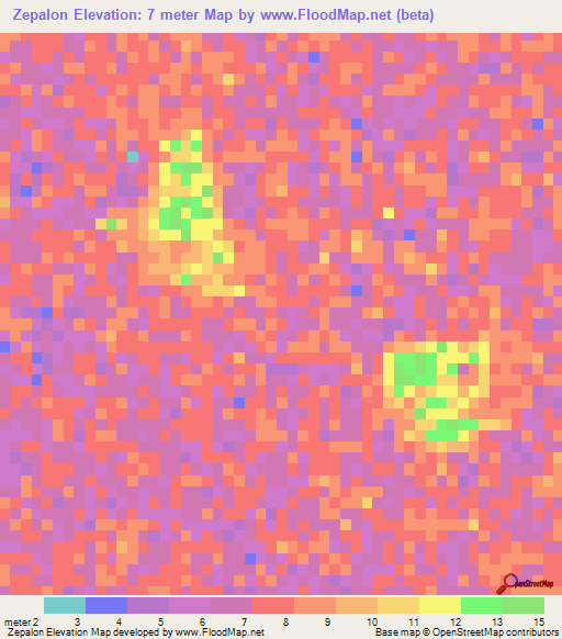 Zepalon,Myanmar Elevation Map