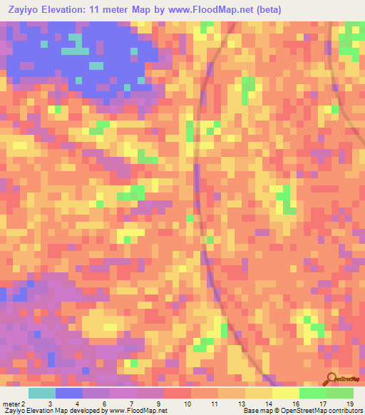 Zayiyo,Myanmar Elevation Map