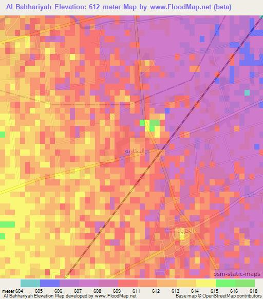 Al Bahhariyah,Syria Elevation Map