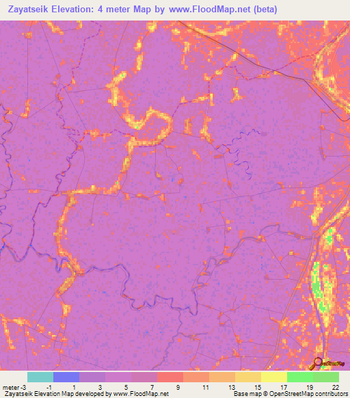 Zayatseik,Myanmar Elevation Map