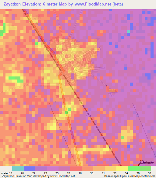 Zayatkon,Myanmar Elevation Map
