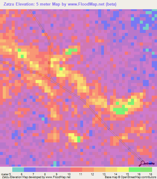 Zatzu,Myanmar Elevation Map