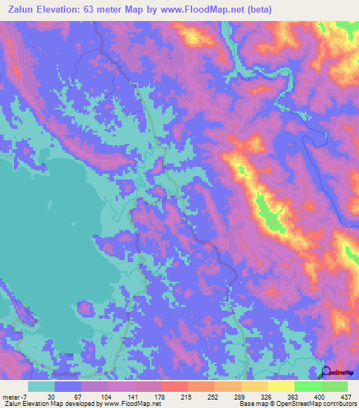 Zalun,Myanmar Elevation Map