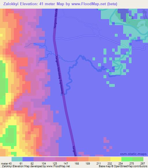 Zalokkyi,Myanmar Elevation Map