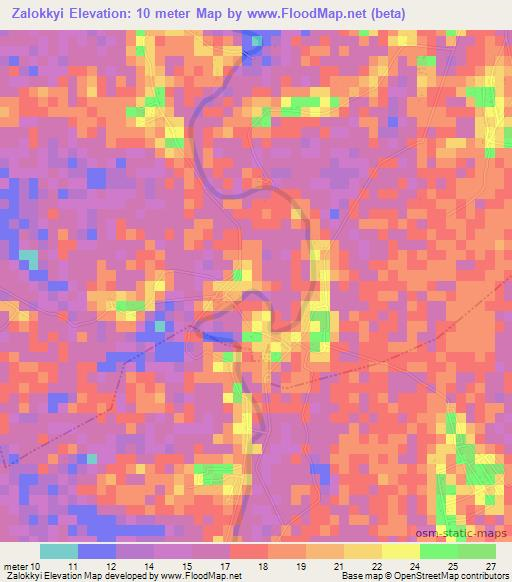 Zalokkyi,Myanmar Elevation Map