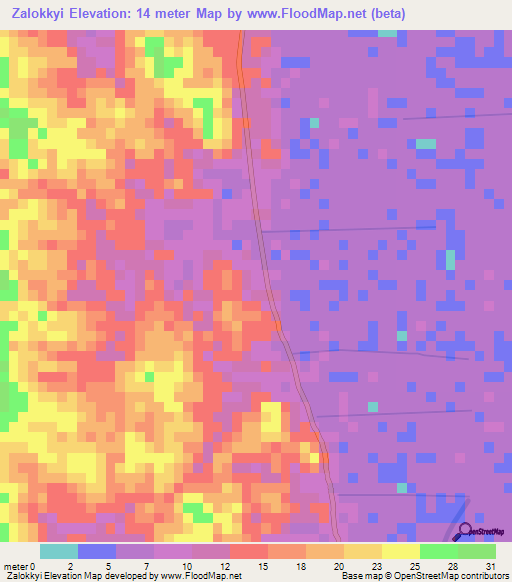 Zalokkyi,Myanmar Elevation Map