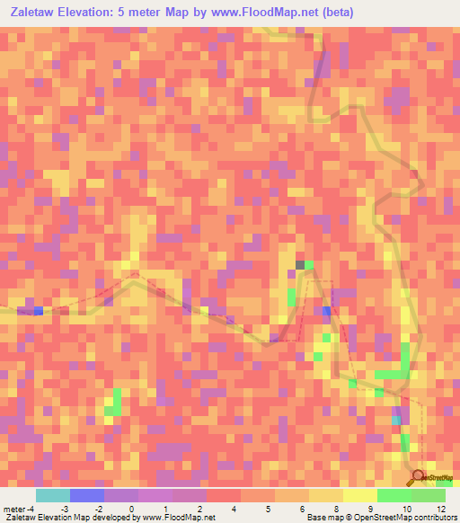 Zaletaw,Myanmar Elevation Map