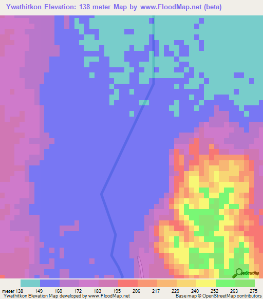 Ywathitkon,Myanmar Elevation Map