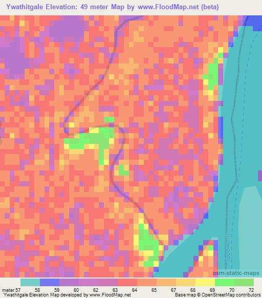 Ywathitgale,Myanmar Elevation Map