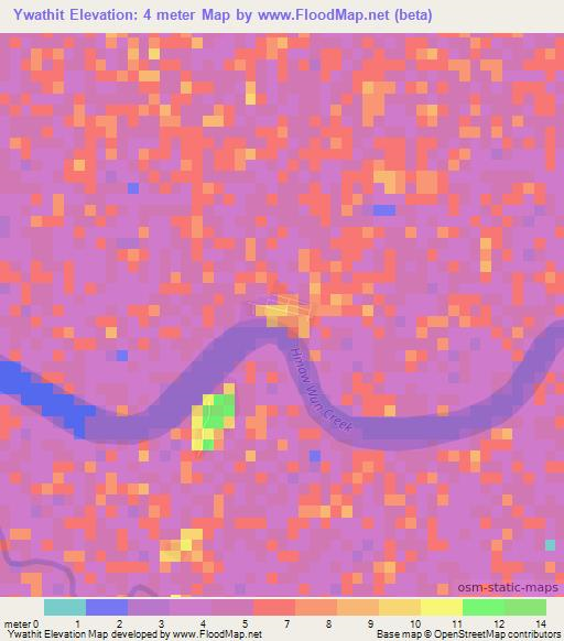 Ywathit,Myanmar Elevation Map