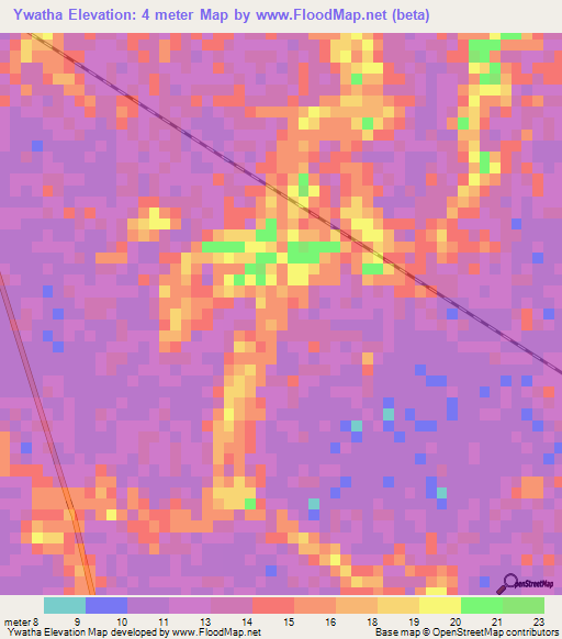 Ywatha,Myanmar Elevation Map