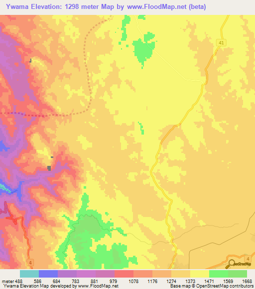 Ywama,Myanmar Elevation Map