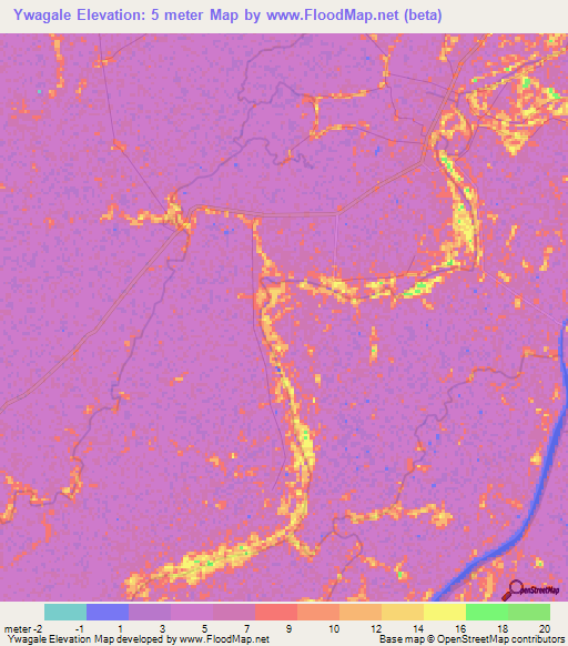 Ywagale,Myanmar Elevation Map
