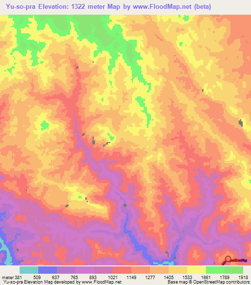 Yu-so-pra,Myanmar Elevation Map
