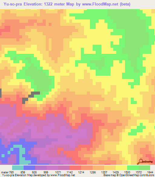 Yu-so-pra,Myanmar Elevation Map