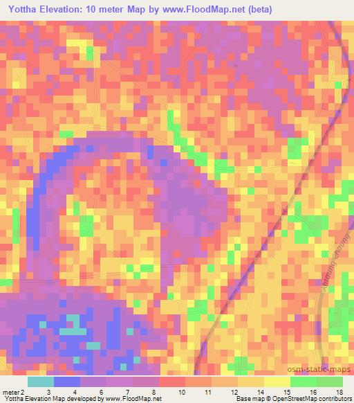 Yottha,Myanmar Elevation Map