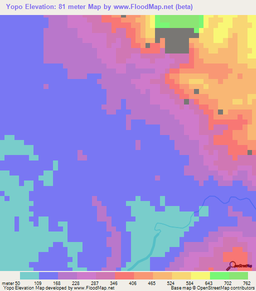 Yopo,Myanmar Elevation Map