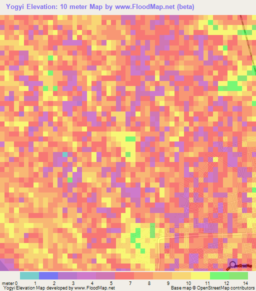 Yogyi,Myanmar Elevation Map