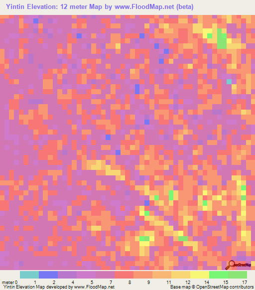 Yintin,Myanmar Elevation Map