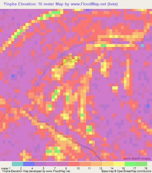 Yinpha,Myanmar Elevation Map