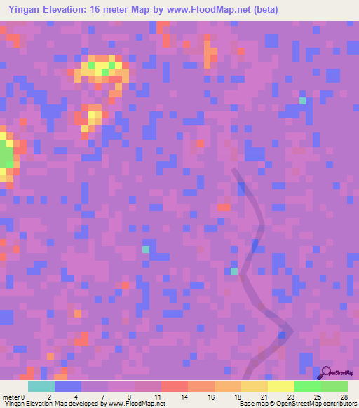 Yingan,Myanmar Elevation Map
