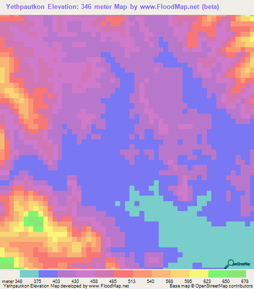 Yethpautkon,Myanmar Elevation Map