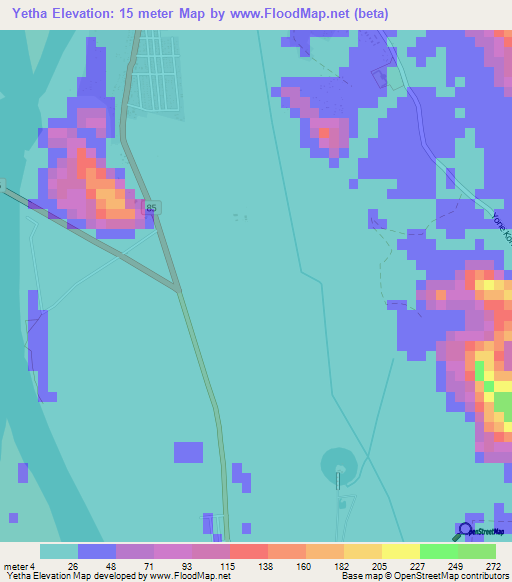 Yetha,Myanmar Elevation Map