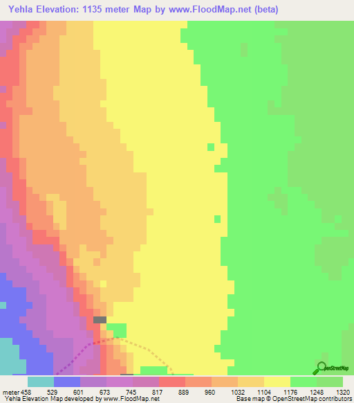 Yehla,Myanmar Elevation Map