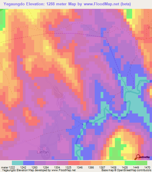 Yegaungdo,Myanmar Elevation Map