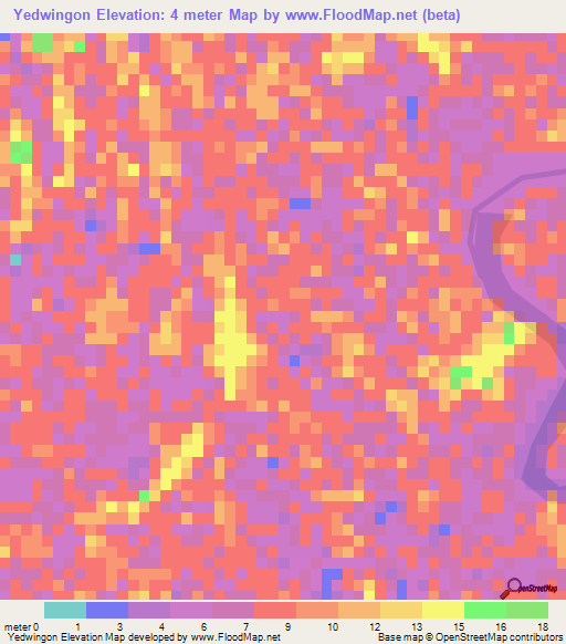 Yedwingon,Myanmar Elevation Map