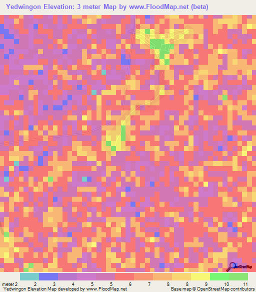 Yedwingon,Myanmar Elevation Map