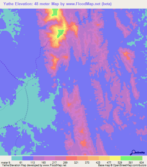Yathe,Myanmar Elevation Map