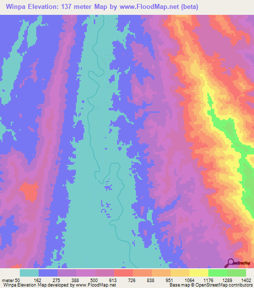 Winpa,Myanmar Elevation Map