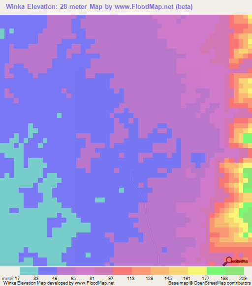 Winka,Myanmar Elevation Map
