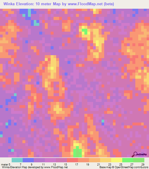 Winka,Myanmar Elevation Map