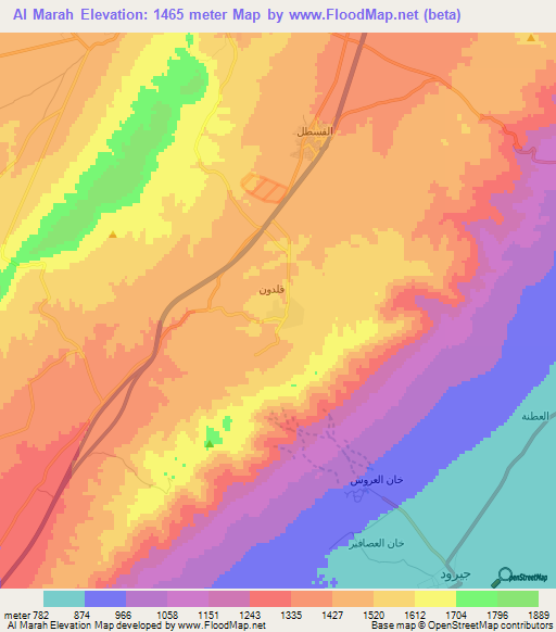 Al Marah,Syria Elevation Map