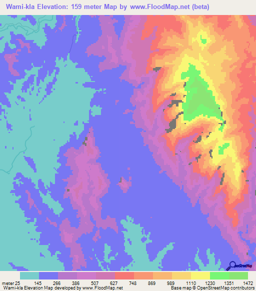 Wami-kla,Myanmar Elevation Map