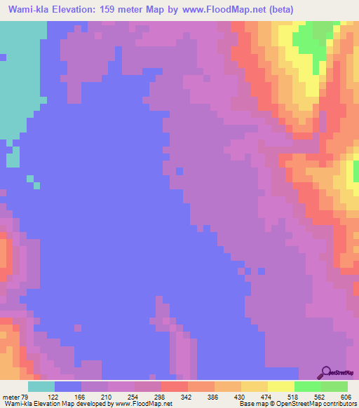 Wami-kla,Myanmar Elevation Map