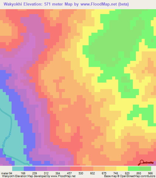 Wakyokhi,Myanmar Elevation Map