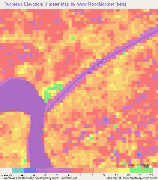 Twantewa,Myanmar Elevation Map