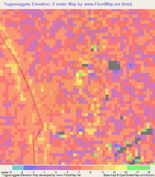Tugyaunggale,Myanmar Elevation Map