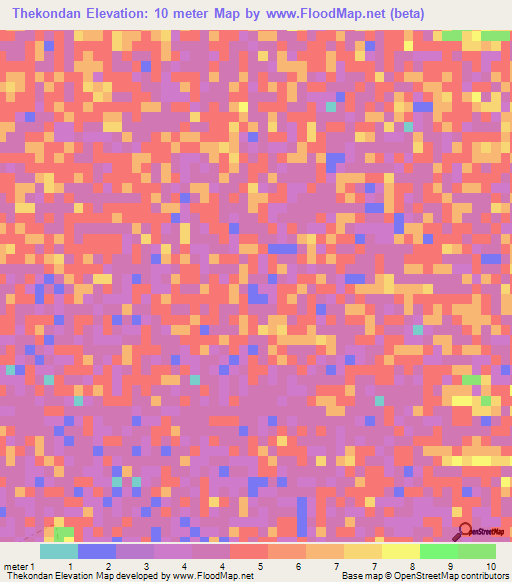 Thekondan,Myanmar Elevation Map