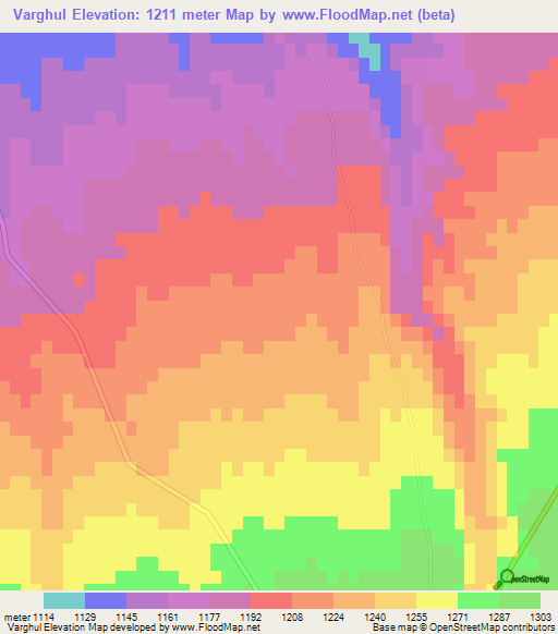 Varghul,Iran Elevation Map