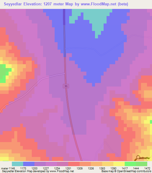 Seyyedlar,Iran Elevation Map