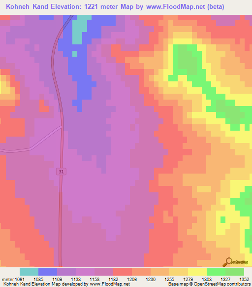Kohneh Kand,Iran Elevation Map