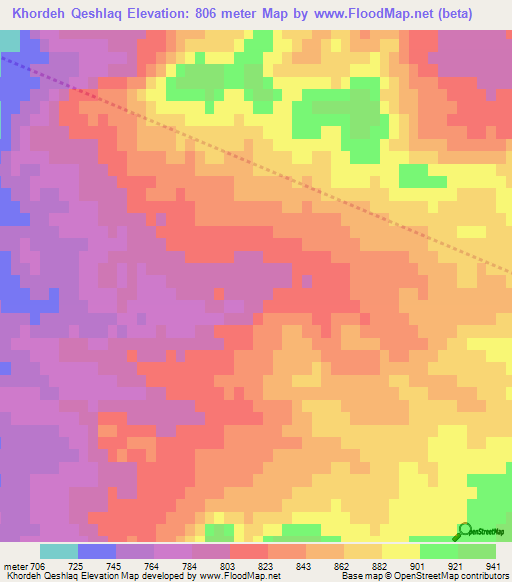 Khordeh Qeshlaq,Iran Elevation Map