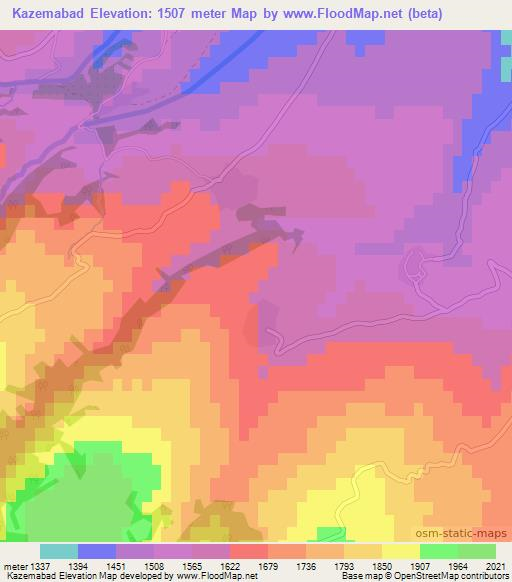 Kazemabad,Iran Elevation Map