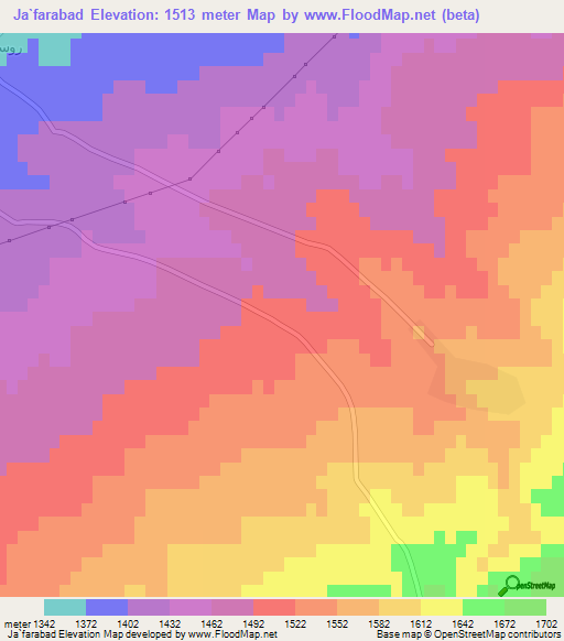 Ja`farabad,Iran Elevation Map