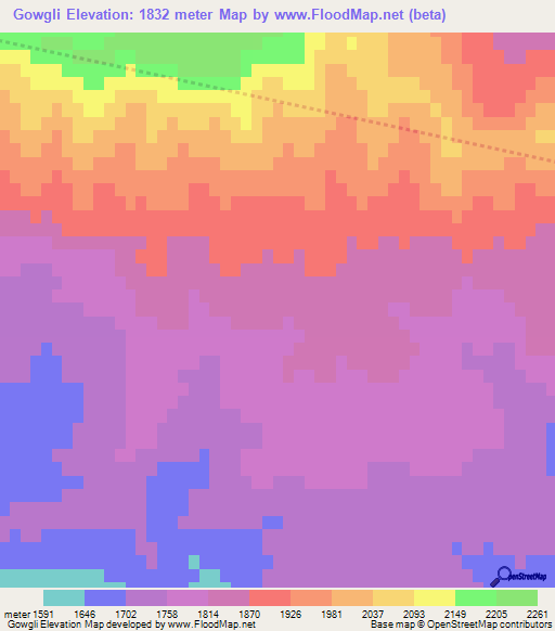Gowgli,Iran Elevation Map