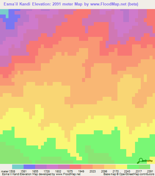 Esma`il Kandi,Iran Elevation Map